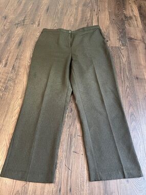 Company Collection women’s Olive Pinstripe Wide Leg Dress Pants Size 16 luxury